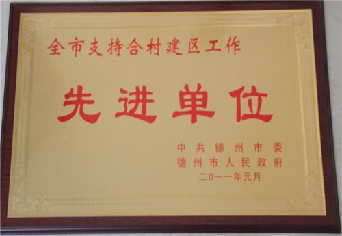 全市支持合村建區(qū)工作先進單位